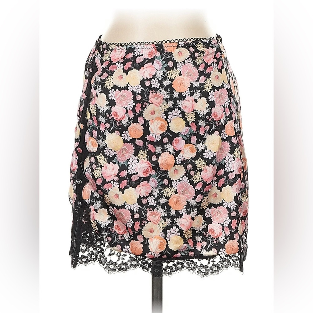 For Love And Lemons, Black Floral Mini Skirt